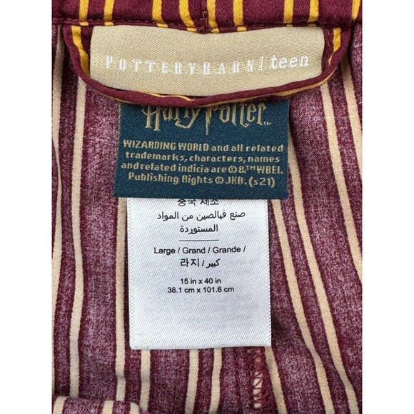 Pottery Barn Harry Potter Teen GRYFFINDOR Pajama Set Size Large - Picture 9 of 9